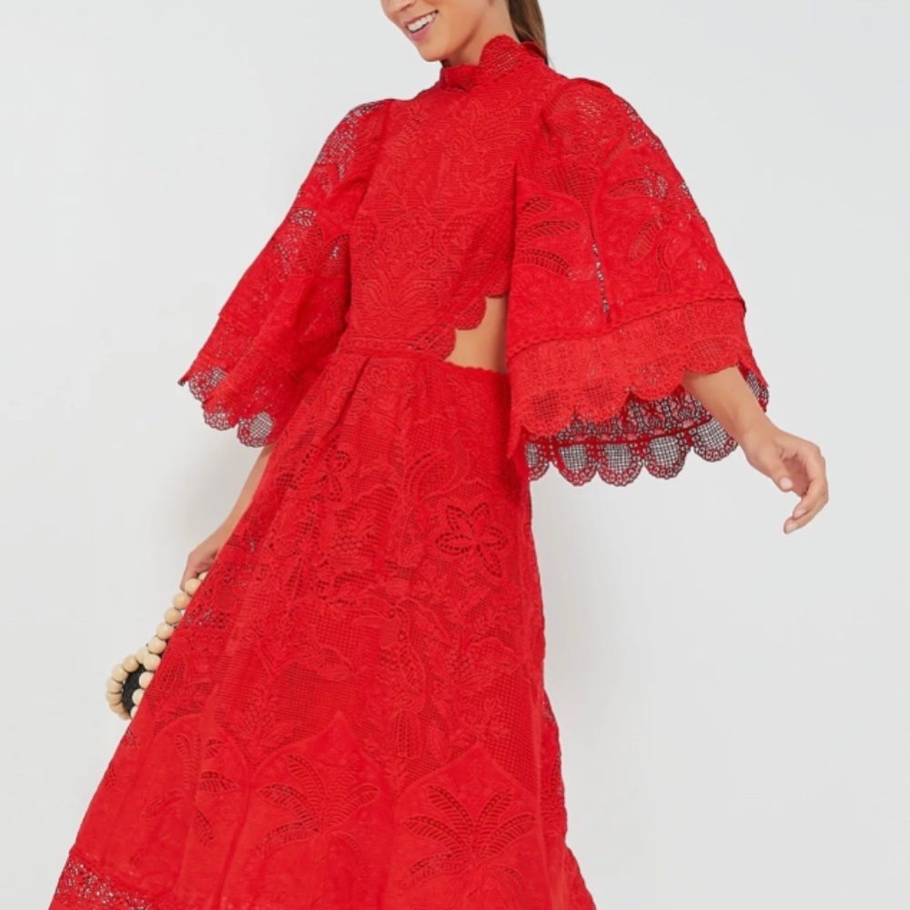 FARM Rio Women's Guipure Cut Out Midi Dress NWT sz S